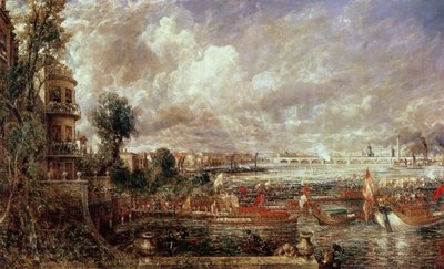 De Opening van de Waterloo Brug, Whitehall Trappen, 18 juni 1817 door John Constable